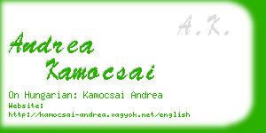 andrea kamocsai business card